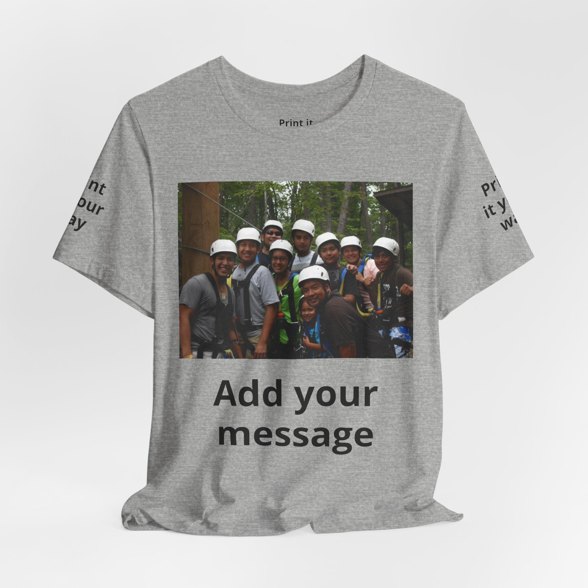 Custom Photo Tee — Add Your Message Personalized Group T-Shirt