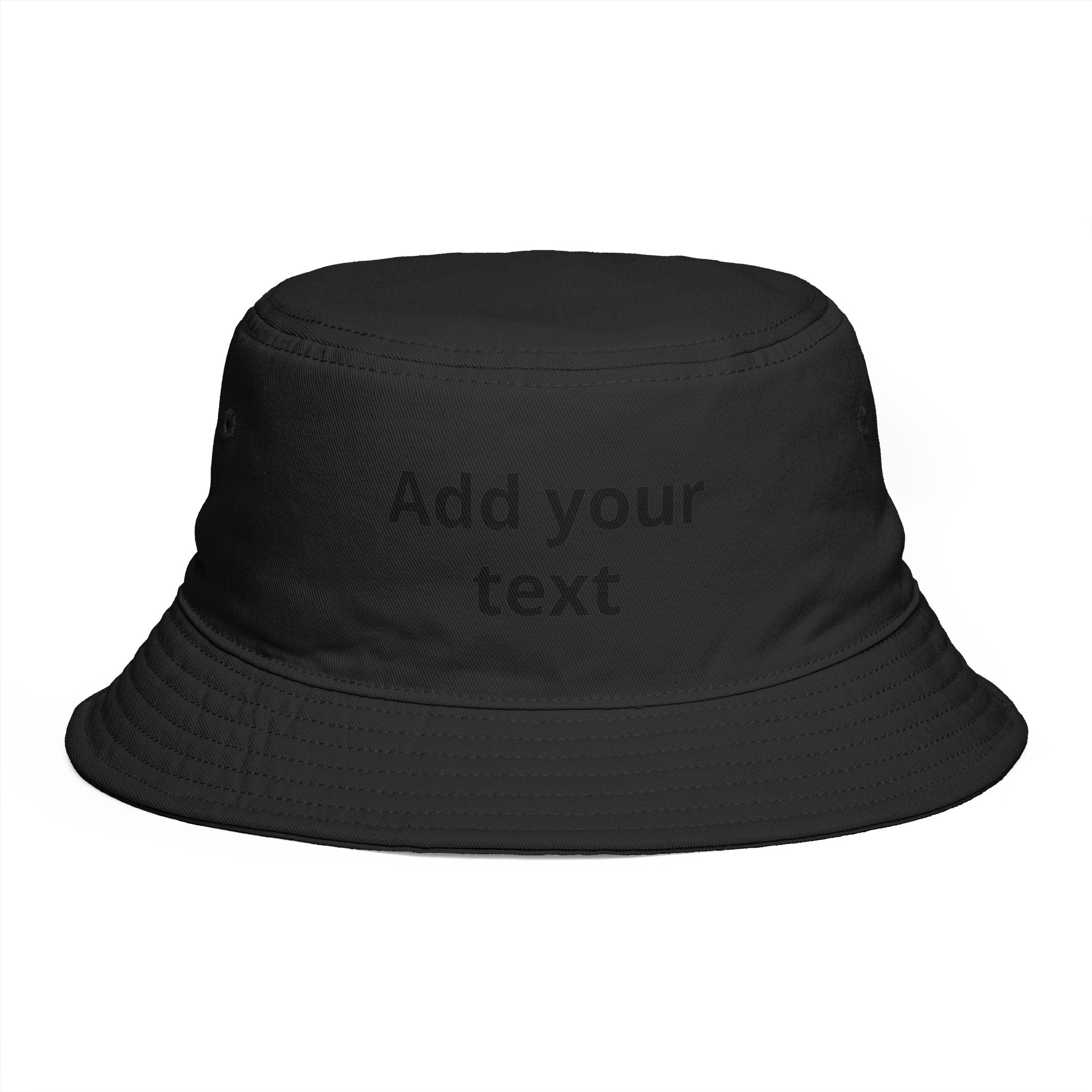 Custom Text Bucket Hat — Personalized Brown Sun Hat