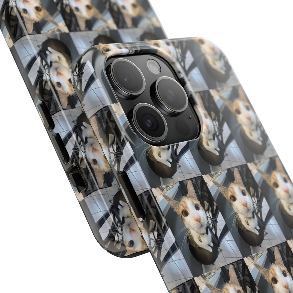 Custom Photo Cat Tough Phone Case — Personalized Grid Collage Protection