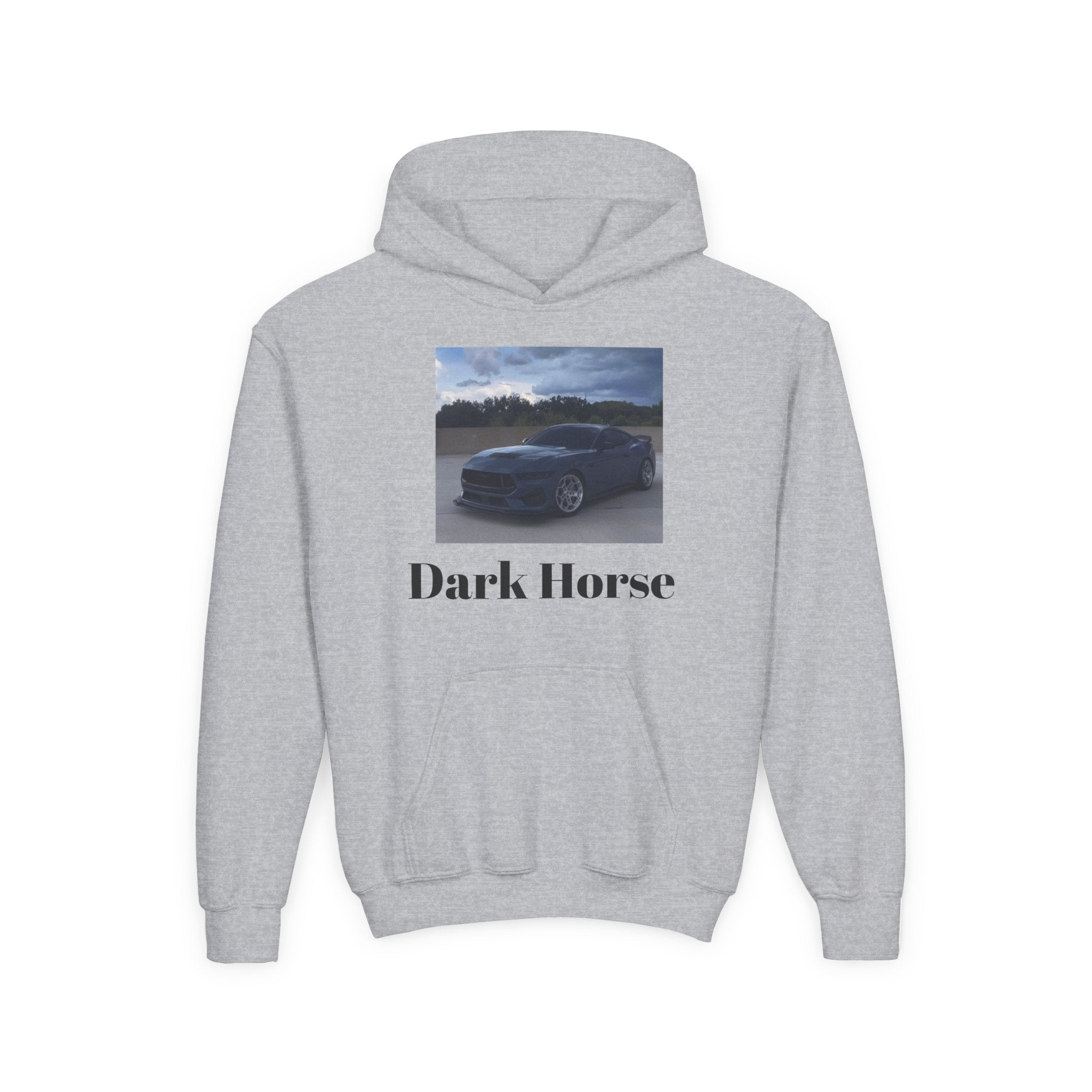 Youth Car Hoodie - "Dark Horse" Muscle Car Graphic Sweatshirt