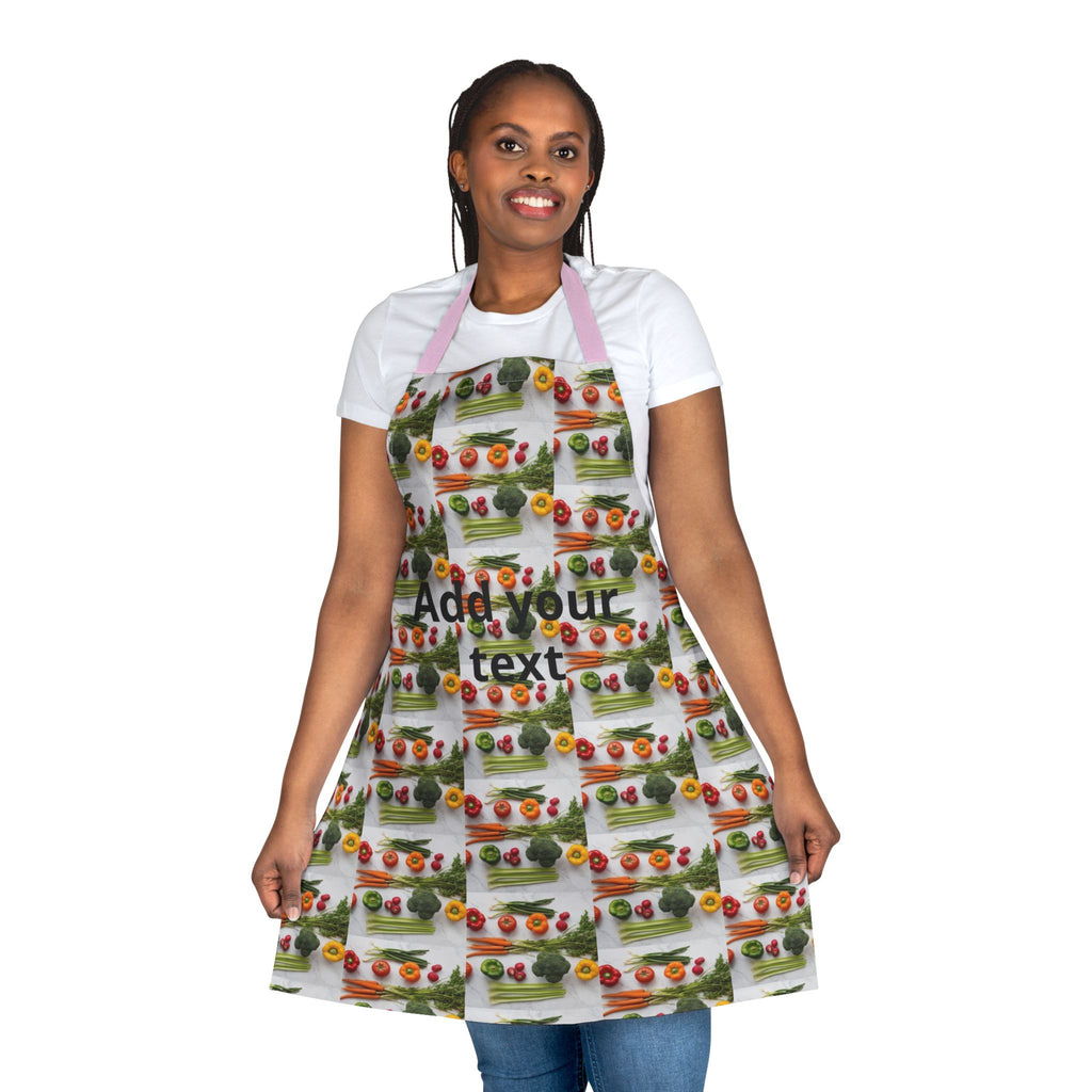 Kitchen Apron with Fresh Veggie Pattern — Colorful Produce Print Apron