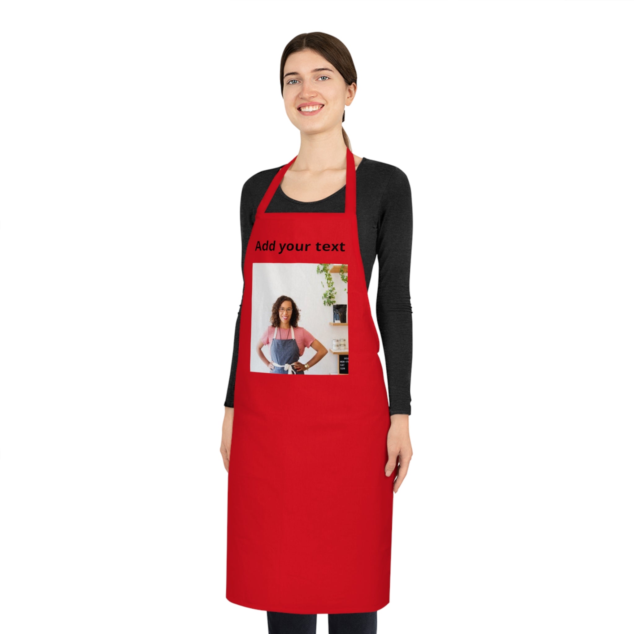 Personalized Photo Cotton Apron — Custom Kitchen Chef Gift