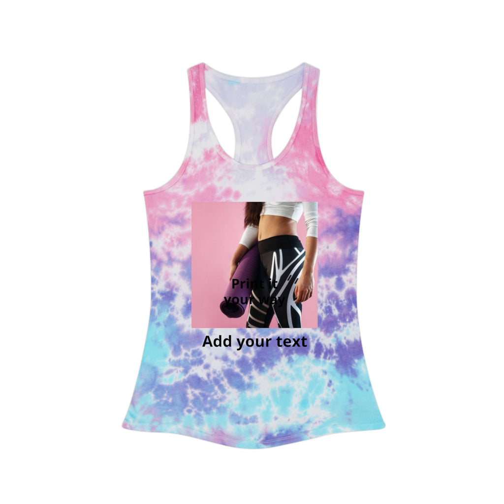 Tie Dye Racerback Tank Top — Custom Photo & Text Athletic Tank