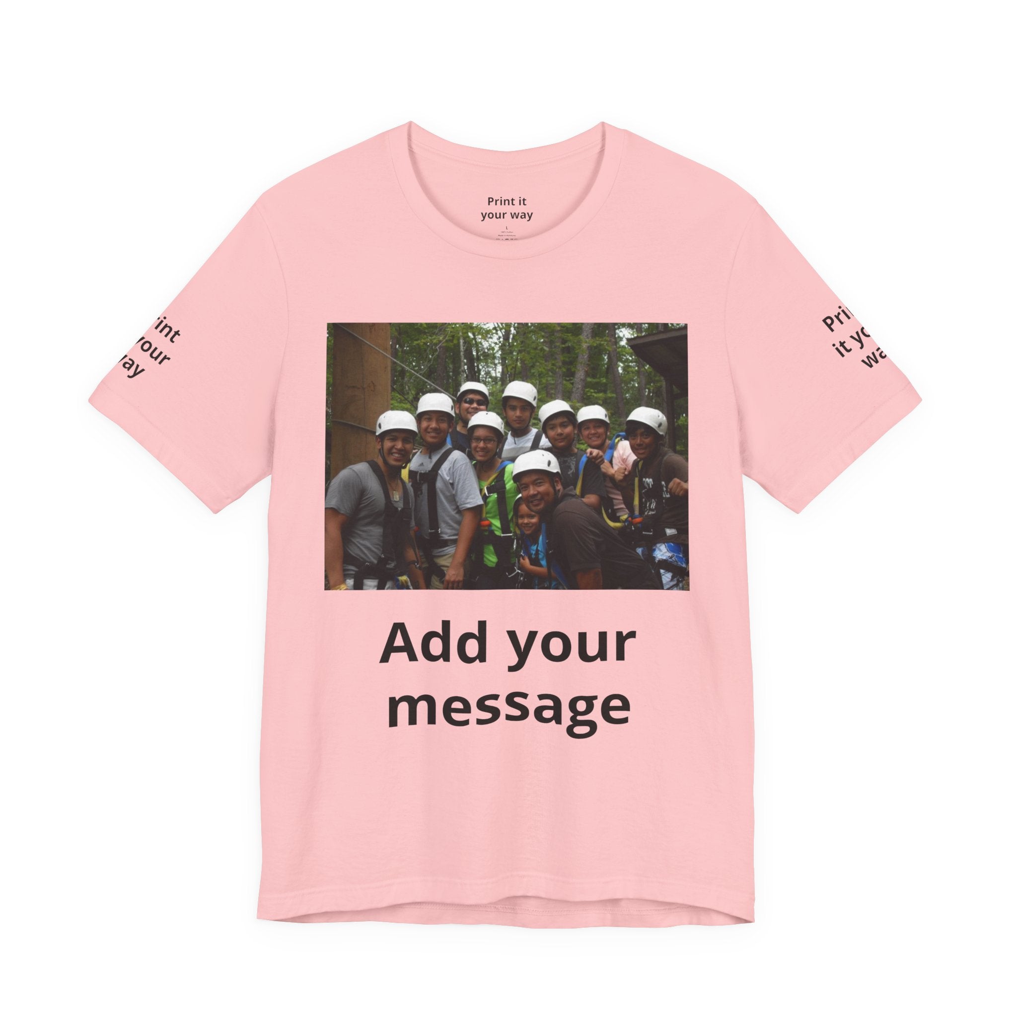 Custom Photo Tee — Add Your Message Personalized Group T-Shirt