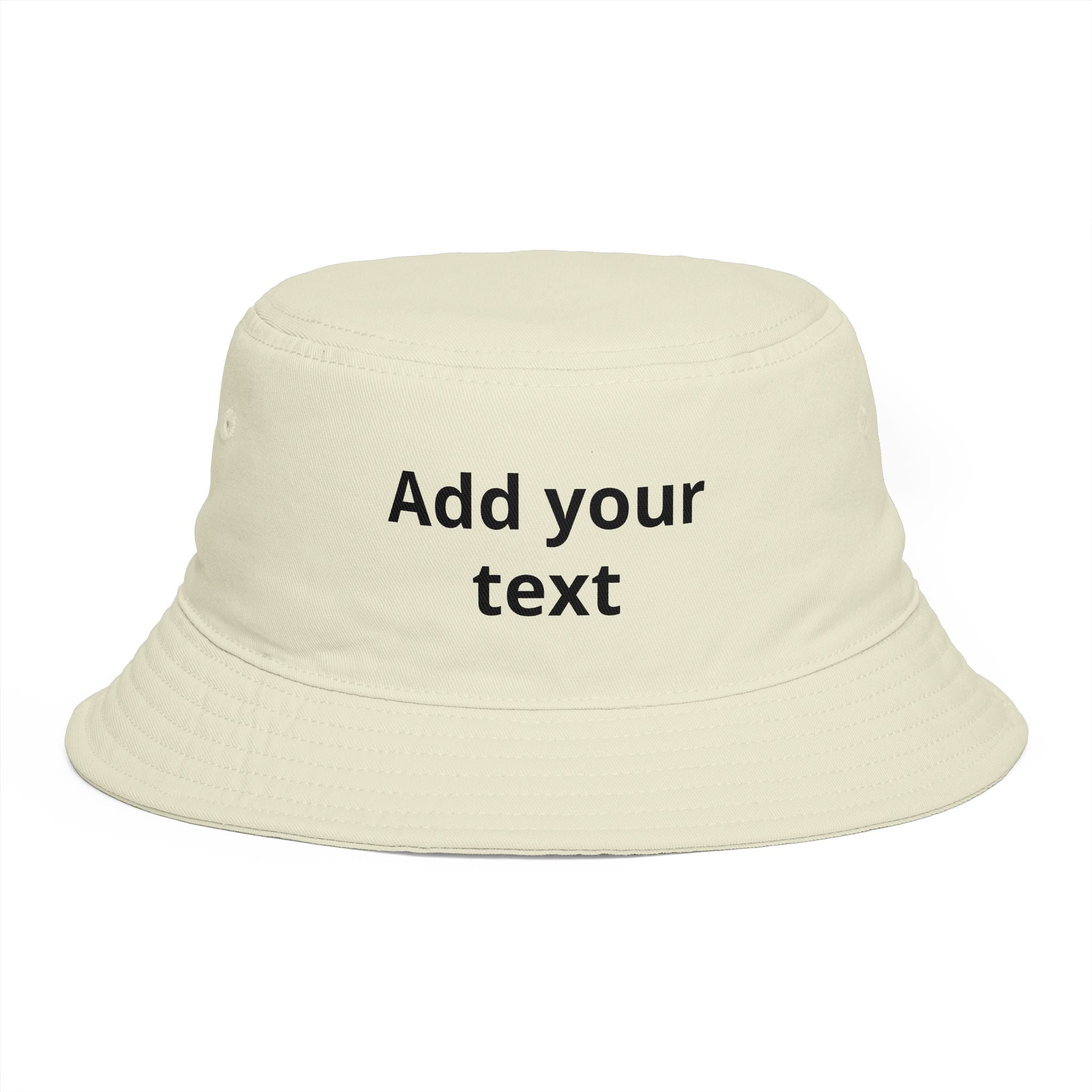 Custom Text Bucket Hat — Personalized Brown Sun Hat