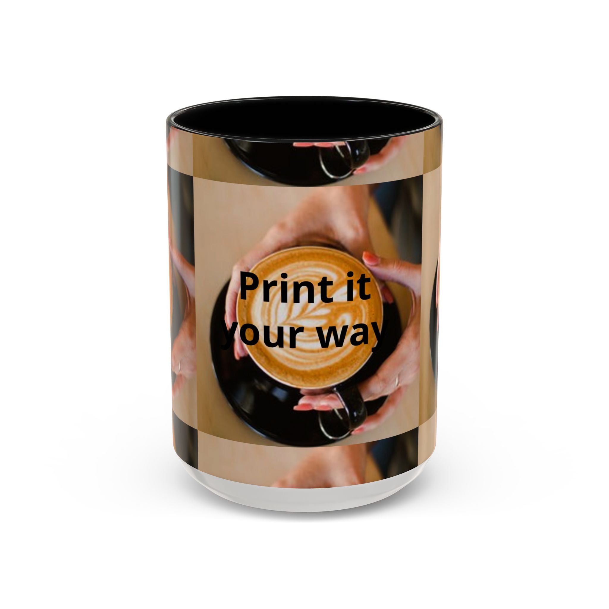 Latte Art Coffee Mug — Barista Hands Holding Latte (11/15 oz)