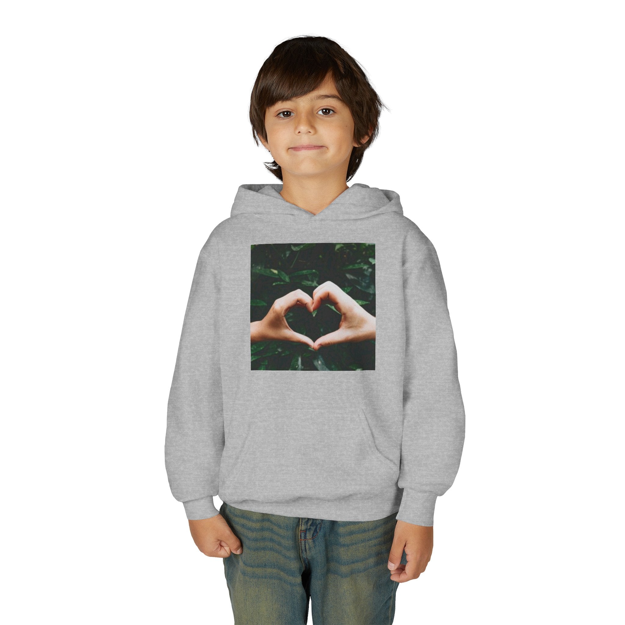 Youth Hoodie — Heart Hands Photo Graphic Hooded Sweatshirt