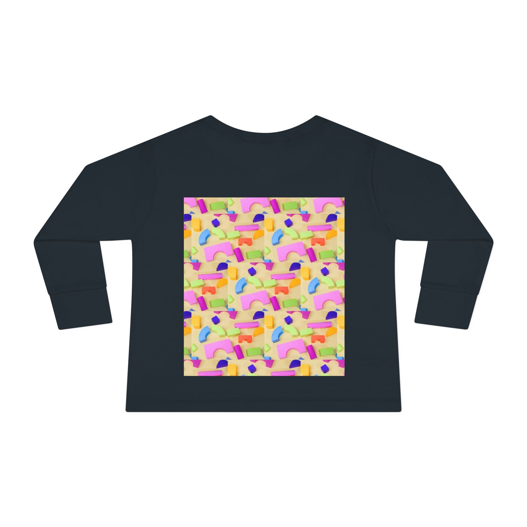 Toddler Long Sleeve Tee — Colorful Rainbow Confetti Pattern