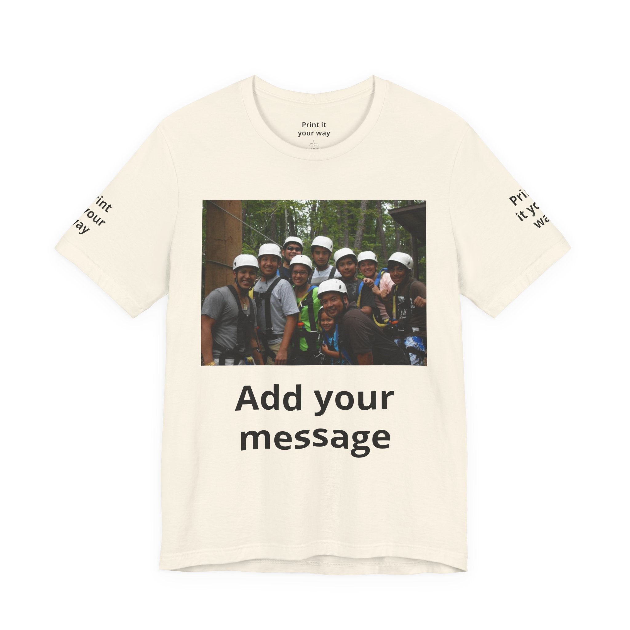 Custom Photo Tee — Add Your Message Personalized Group T-Shirt