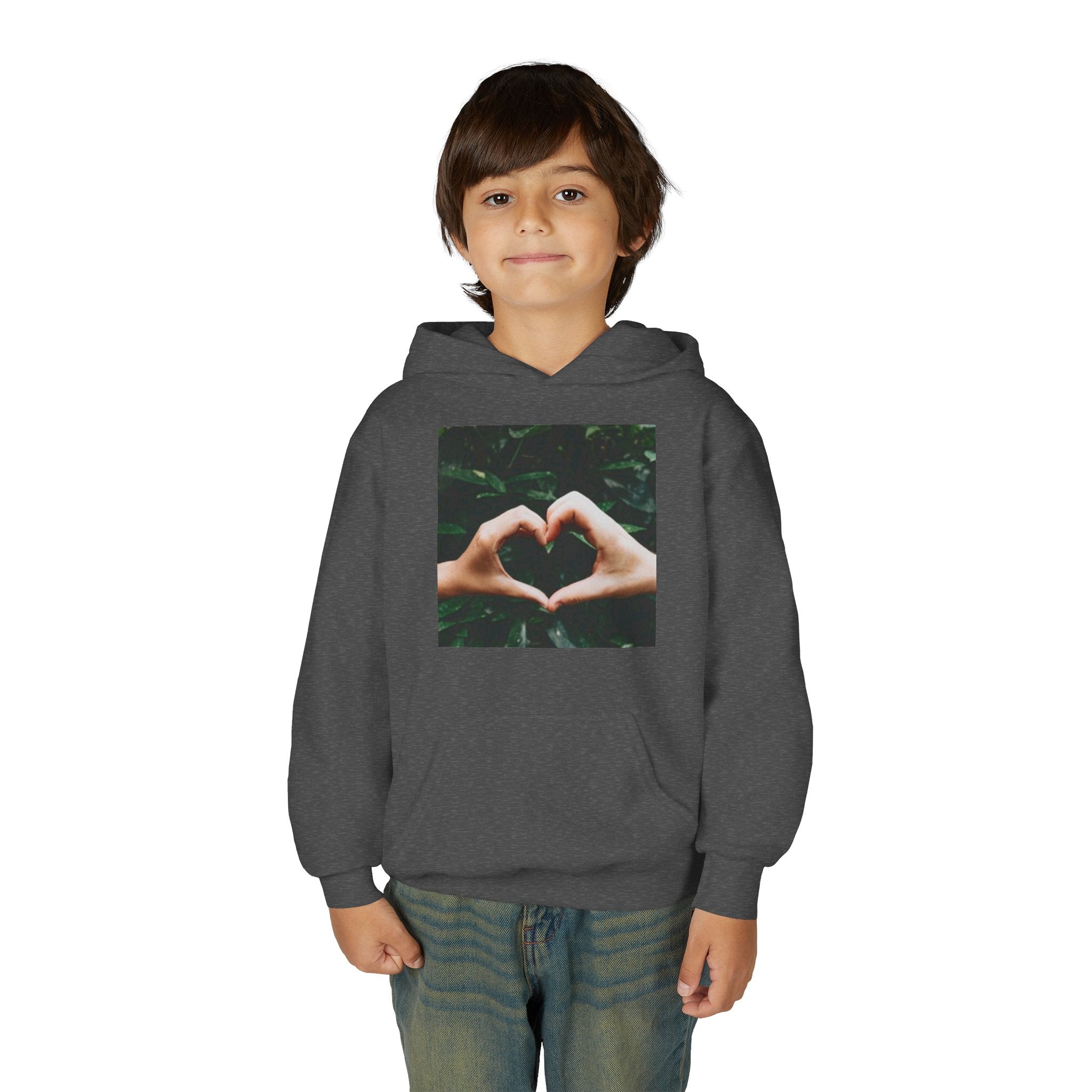 Youth Hoodie — Heart Hands Photo Graphic Hooded Sweatshirt