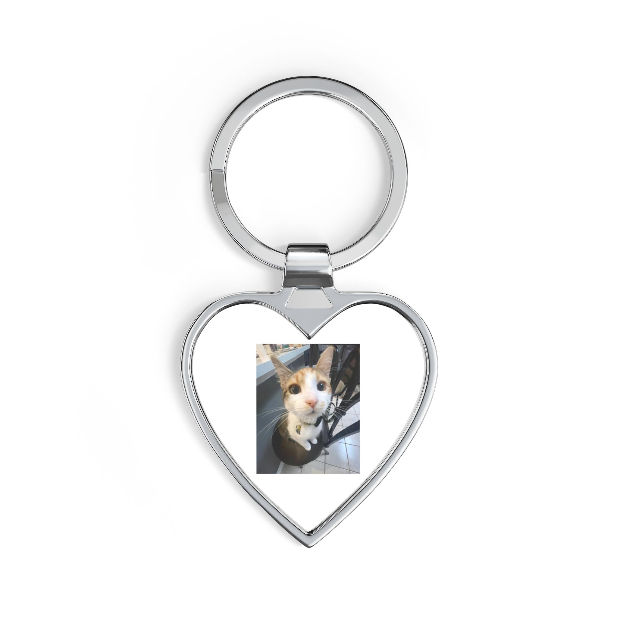 Personalized Heart Keychain — Custom Photo Pet Memorial Gift