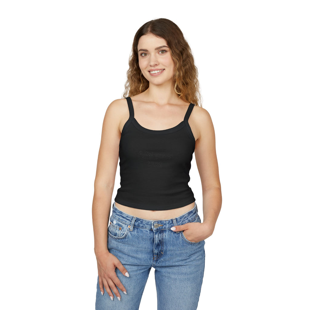 Custom Women's Spaghetti Strap Tank Top — Add Your Text Personalized Crop Top
