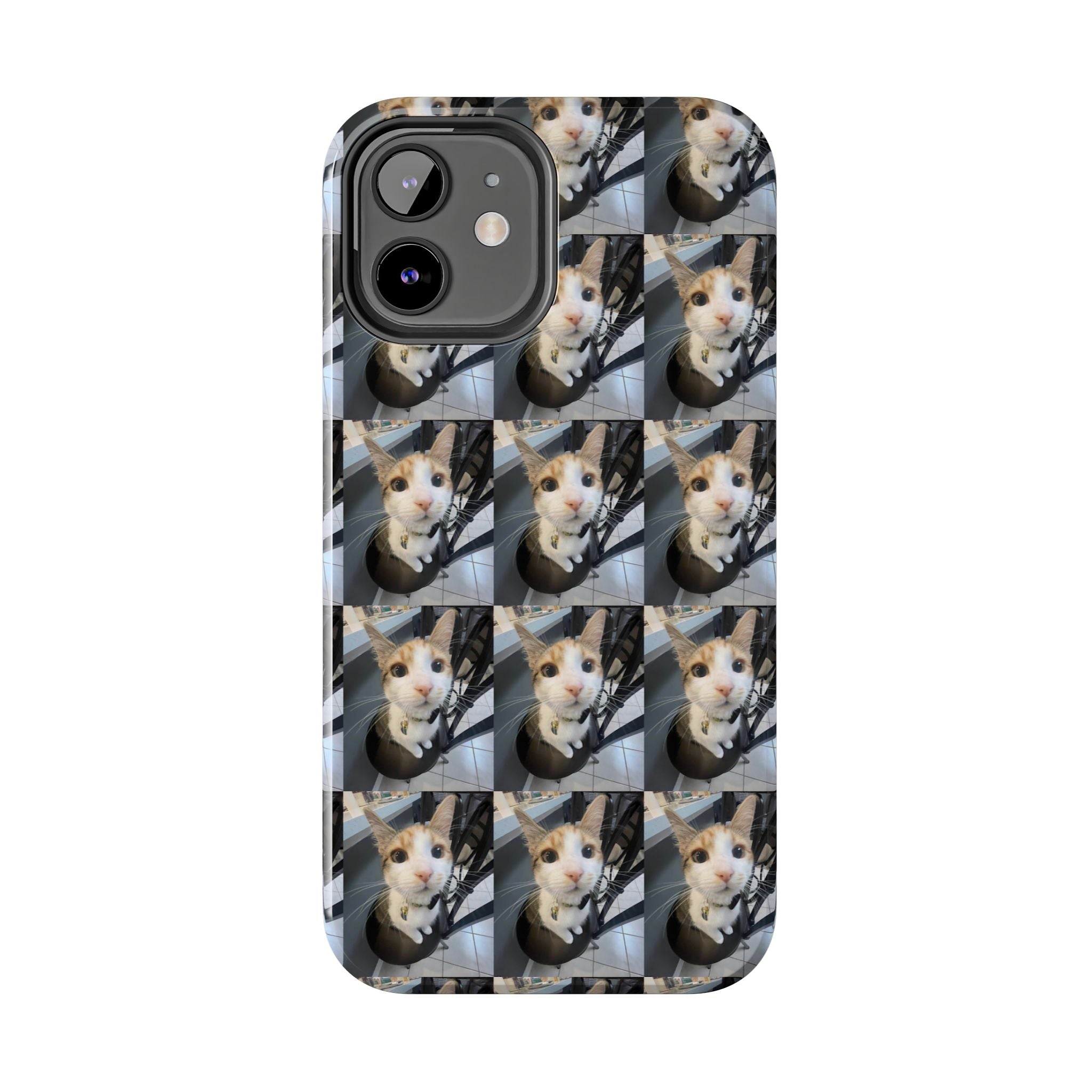 Custom Photo Cat Tough Phone Case — Personalized Grid Collage Protection
