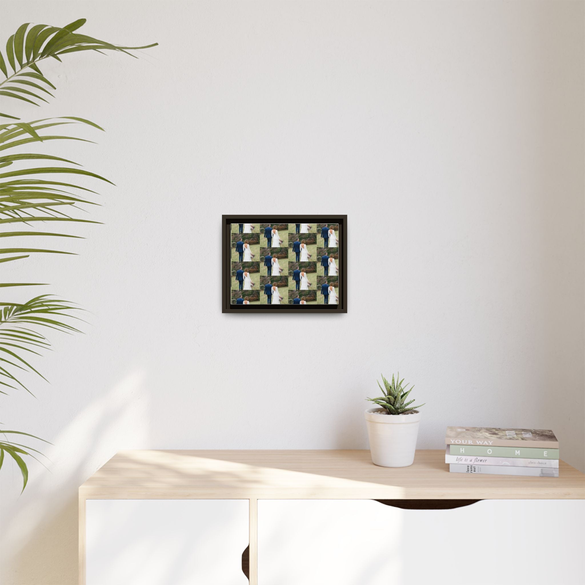 Framed Matte Canvas Photo Collage — Custom Wedding Portrait Print