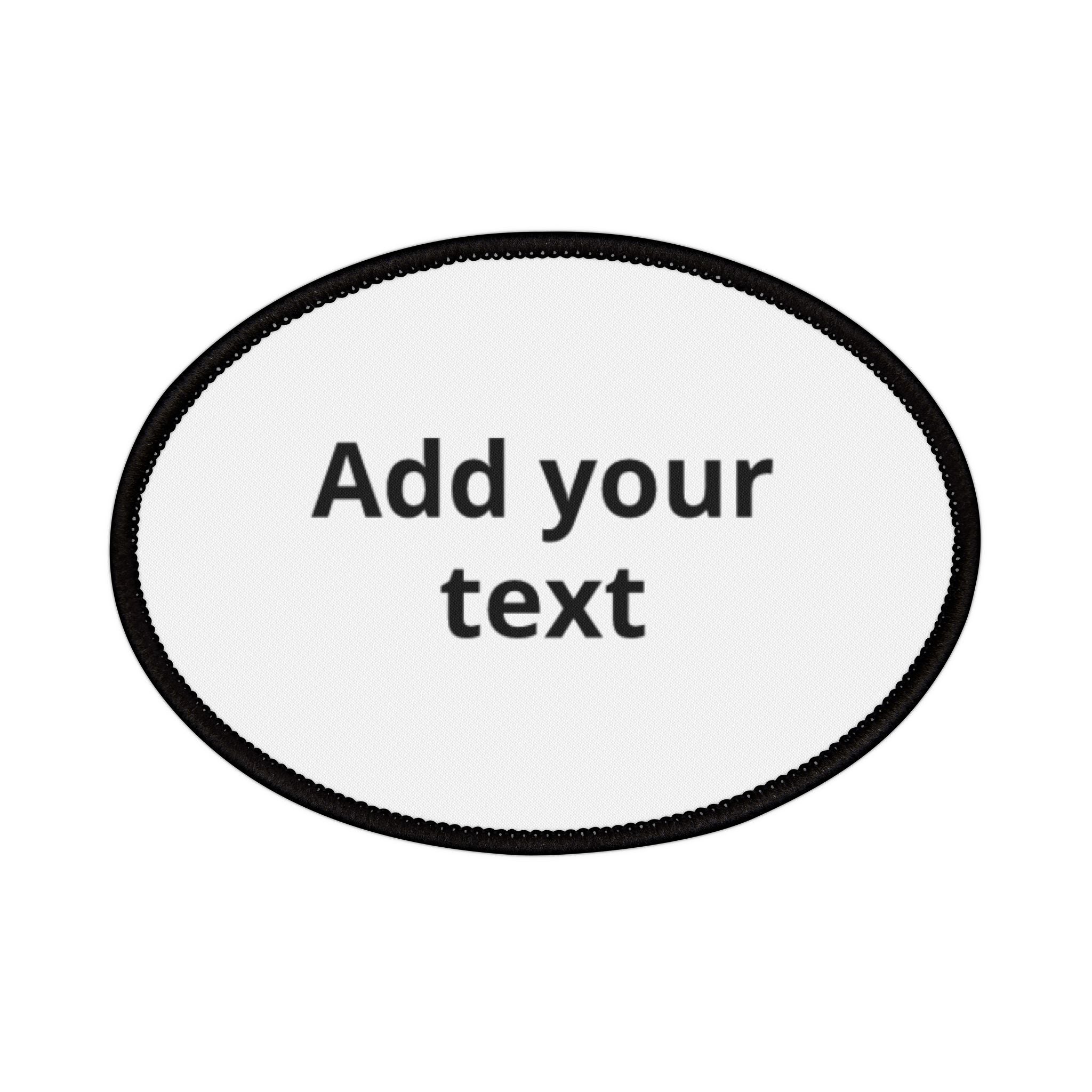 Custom Oval Iron-On Patch — Personalized Add Your Text Embroidery
