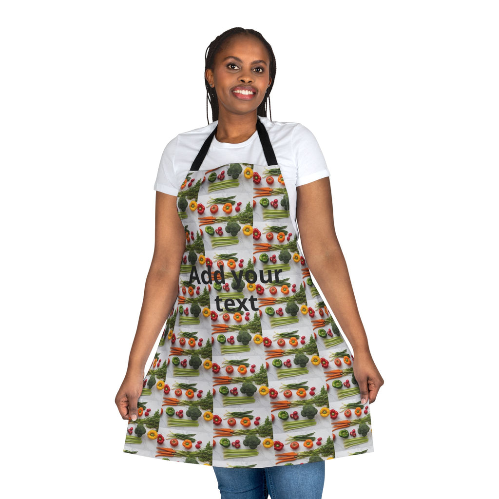 Kitchen Apron with Fresh Veggie Pattern — Colorful Produce Print Apron