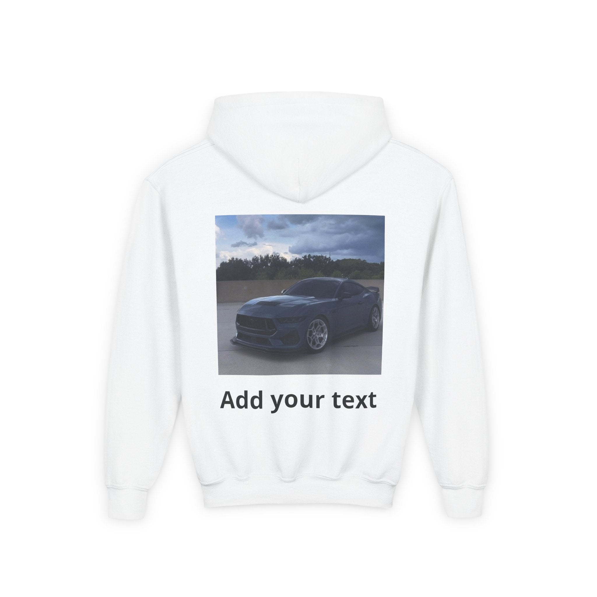 Youth Car Hoodie – Customizable Sports Car Photo Hooded Sweatshirt