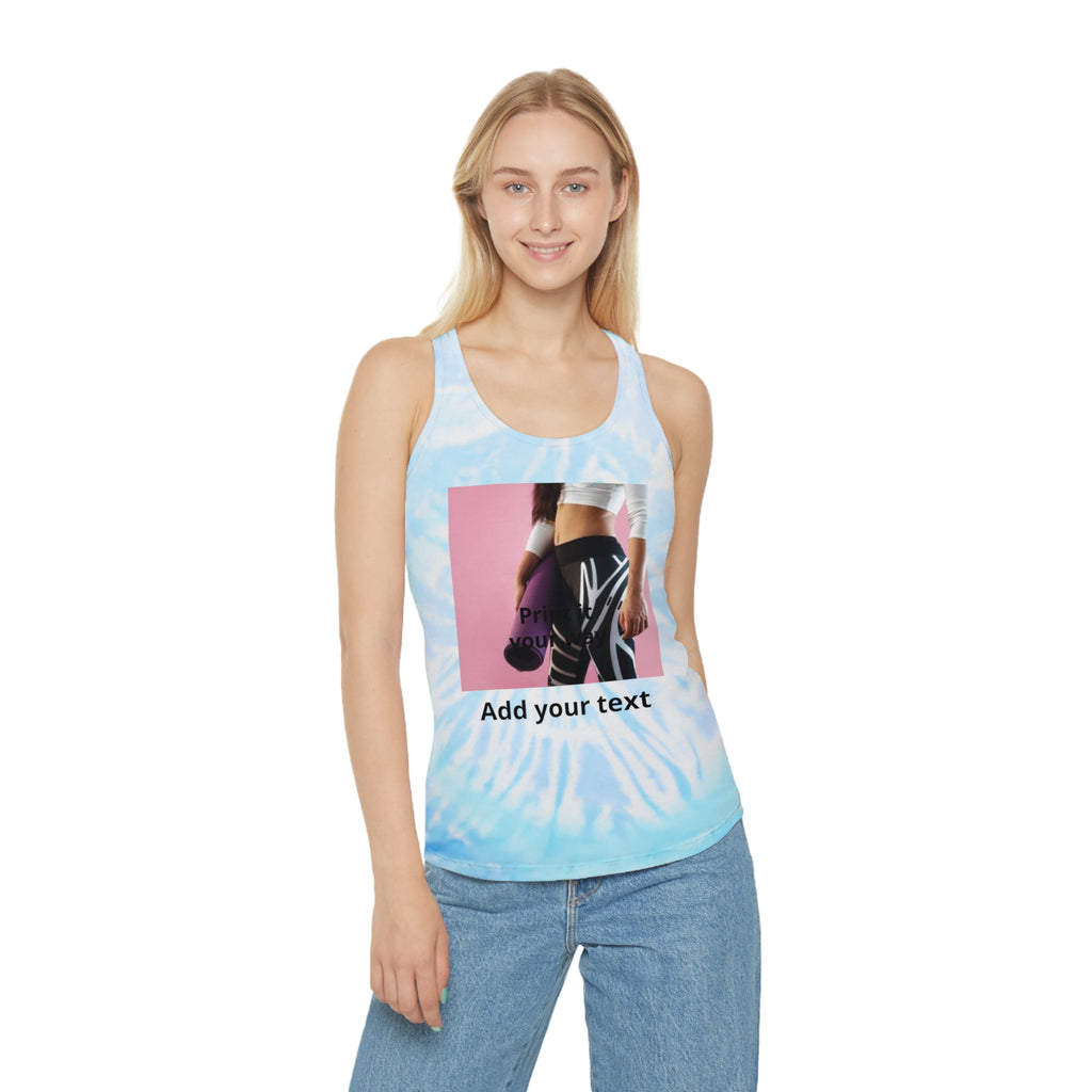 Tie Dye Racerback Tank Top — Custom Photo & Text Athletic Tank