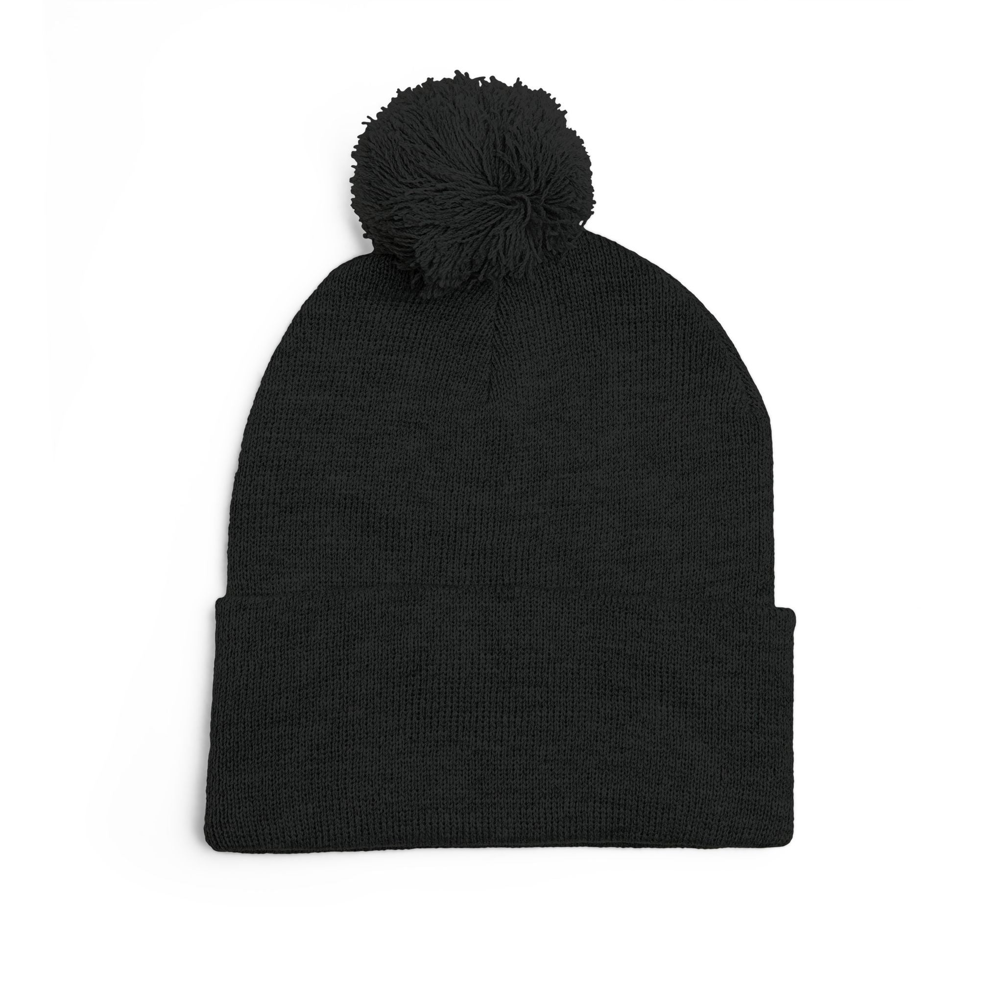 Embroidered Pom-Pom Knit Cap — Customizable Winter Beanie