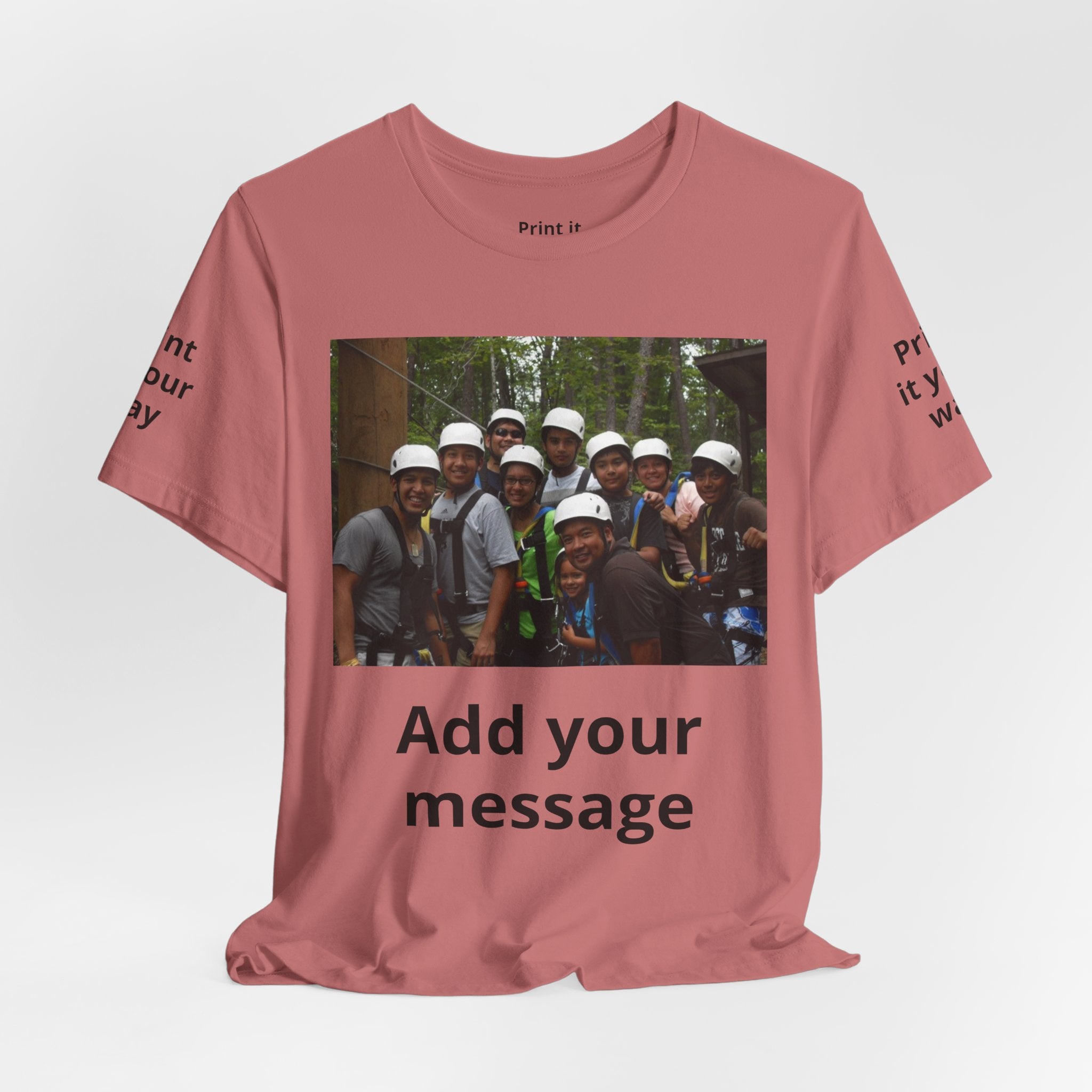 Custom Photo Tee — Add Your Message Personalized Group T-Shirt