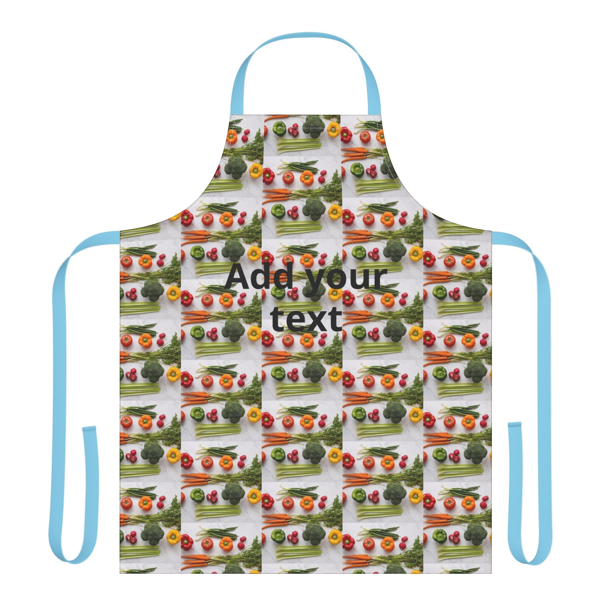 Kitchen Apron with Fresh Veggie Pattern — Colorful Produce Print Apron
