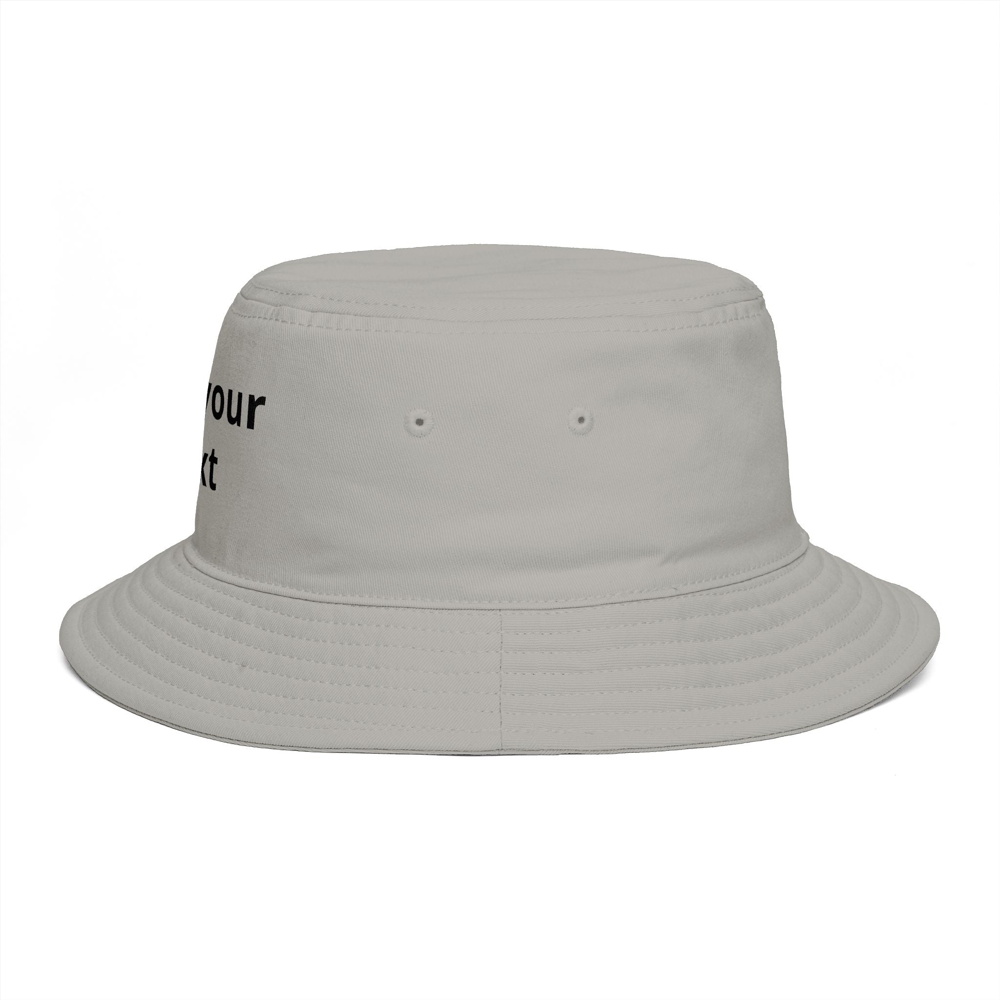Custom Text Bucket Hat — Personalized Brown Sun Hat
