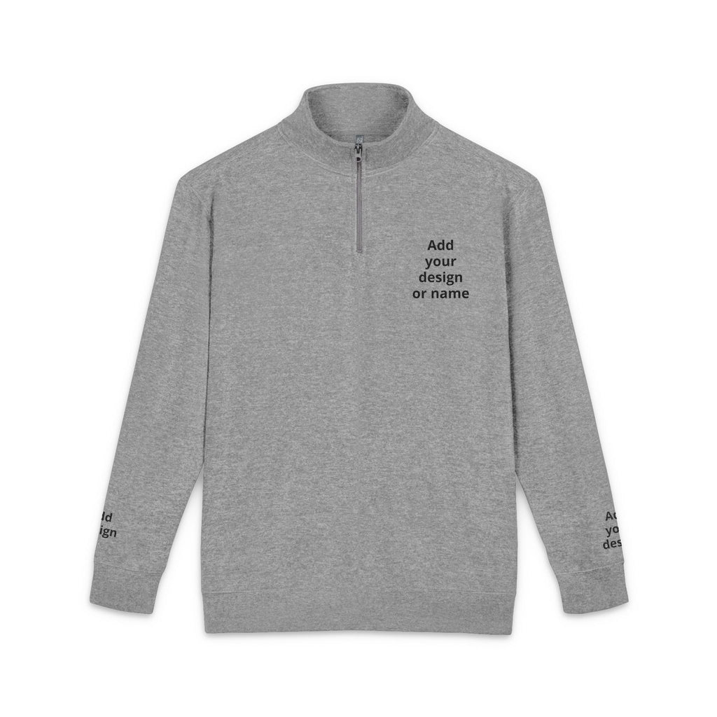 Embroidered Fleece Pullover — Customizable Half‑Zip Sweatshirt
