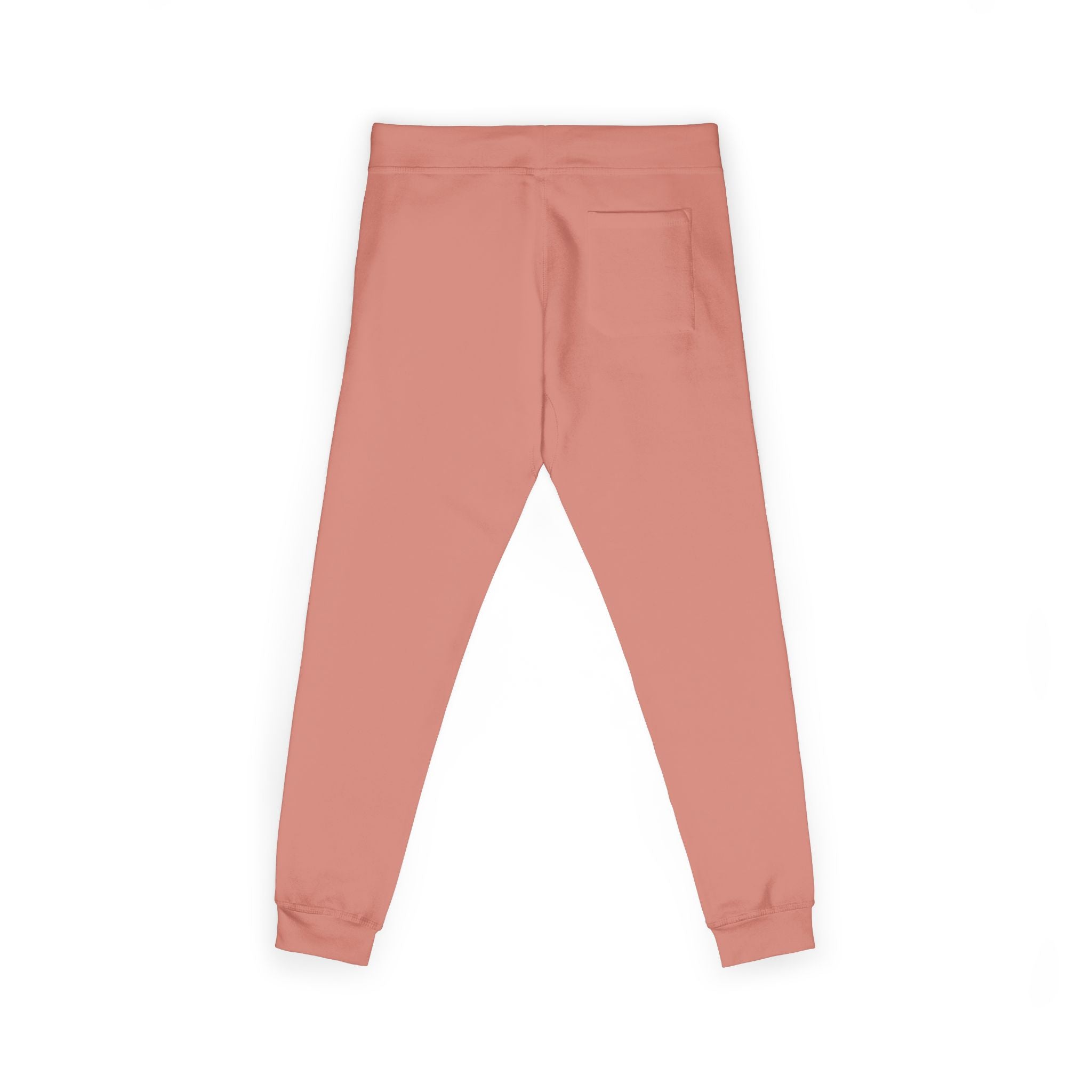 Embroidered Cozy Fleece Sweatpants – Coral Joggers with Pocket Patch