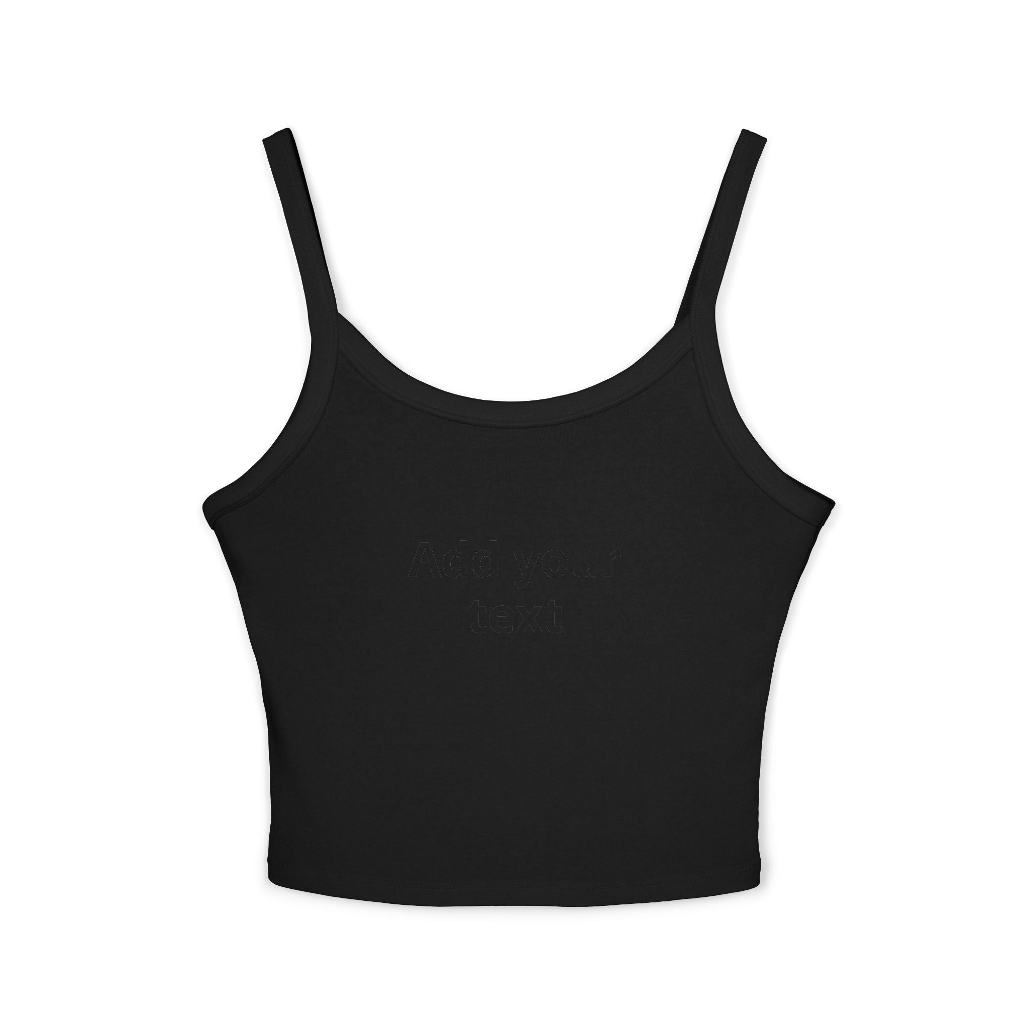Custom Women's Spaghetti Strap Tank Top — Add Your Text Personalized Crop Top