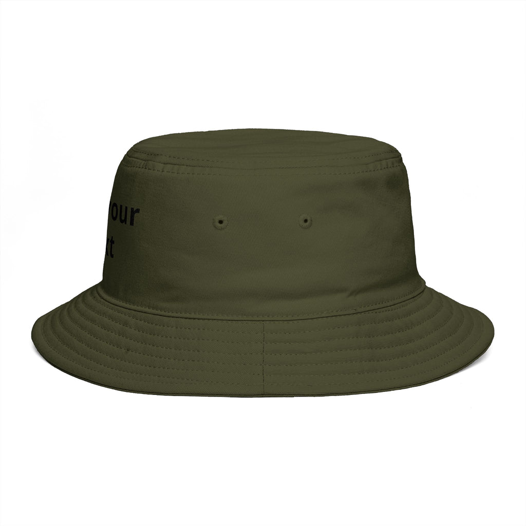 Custom Text Bucket Hat — Personalized Brown Sun Hat
