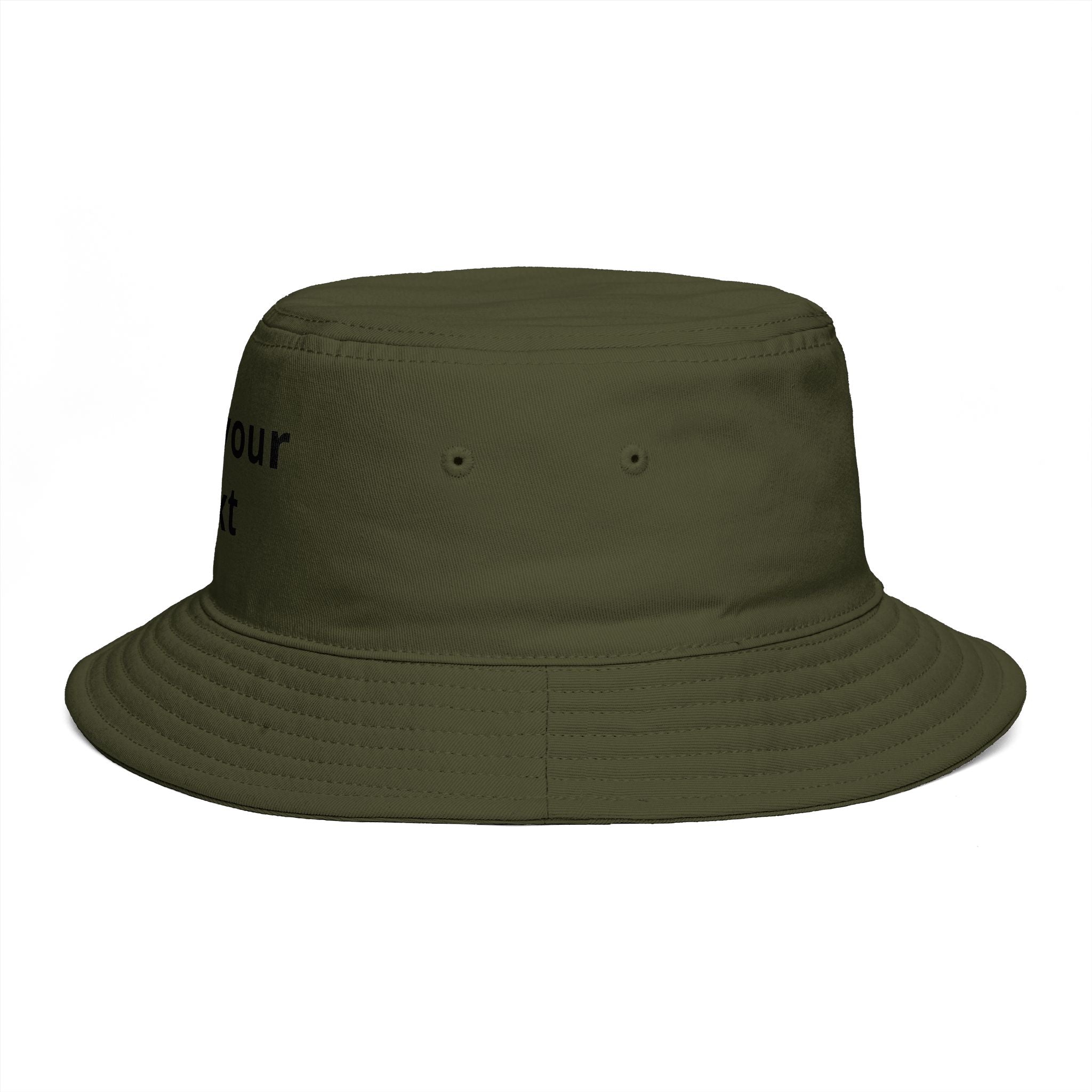 Custom Text Bucket Hat — Personalized Brown Sun Hat