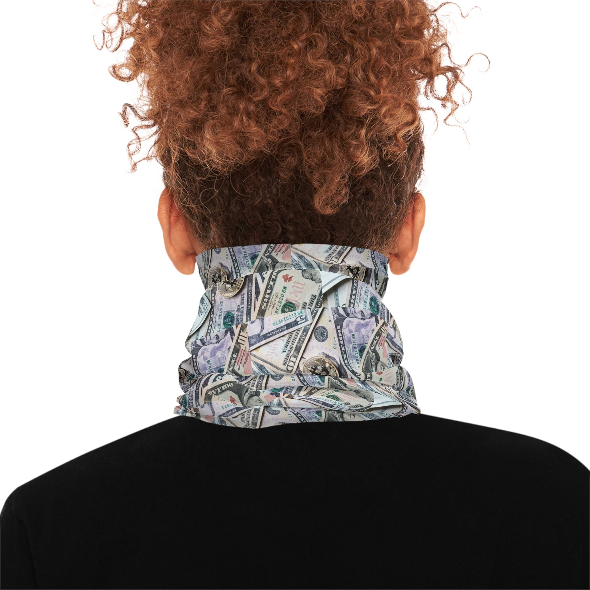Money Pattern Neck Gaiter — Cash Print Face Covering