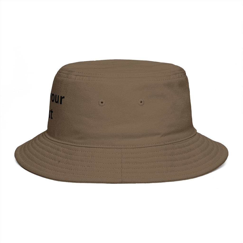 Custom Text Bucket Hat — Personalized Brown Sun Hat