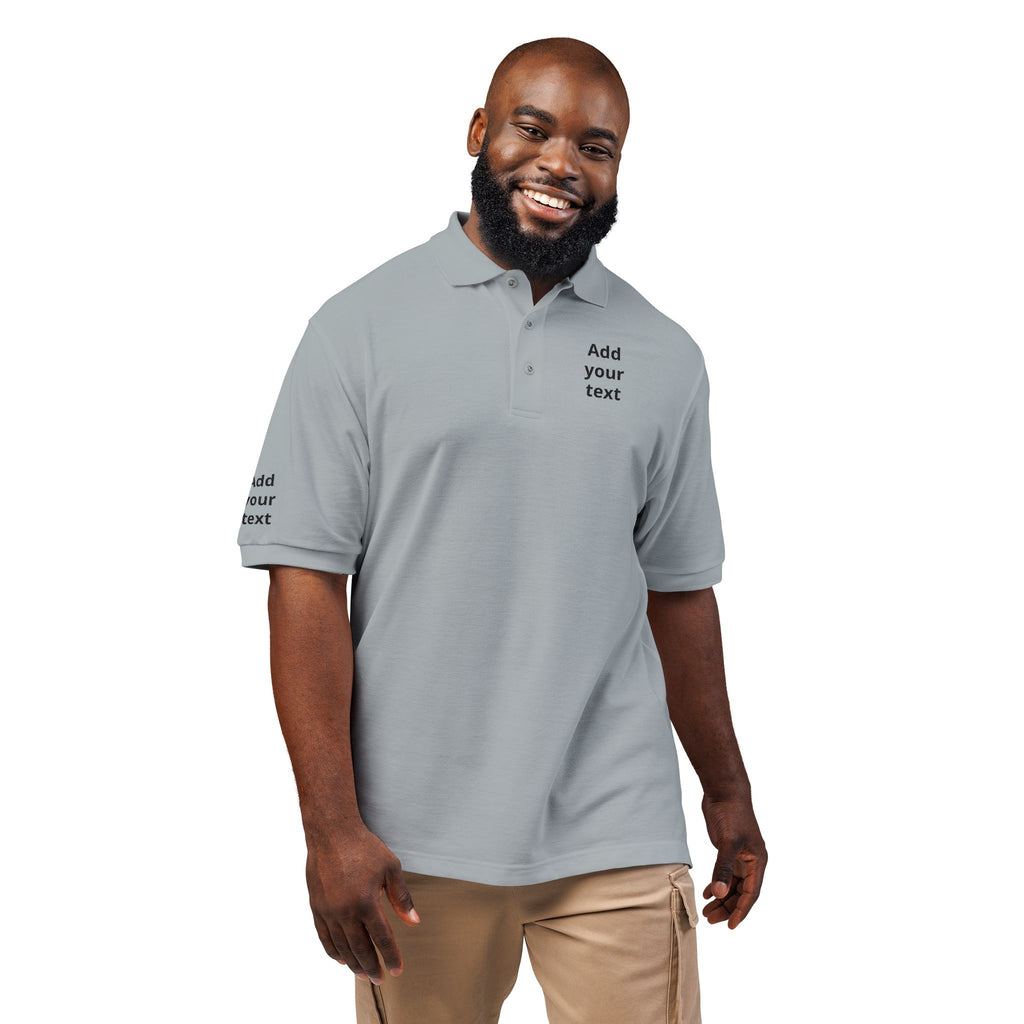 Embroidered Custom Polo Shirt — Add Your Text Personalized Work & Team Polo