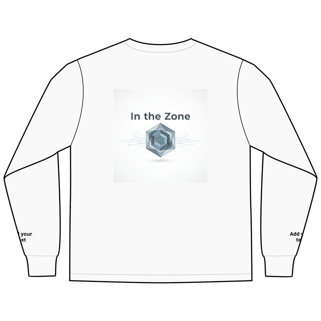 Long Sleeve Tee — "In the Zone" Geometric Tech Graphic