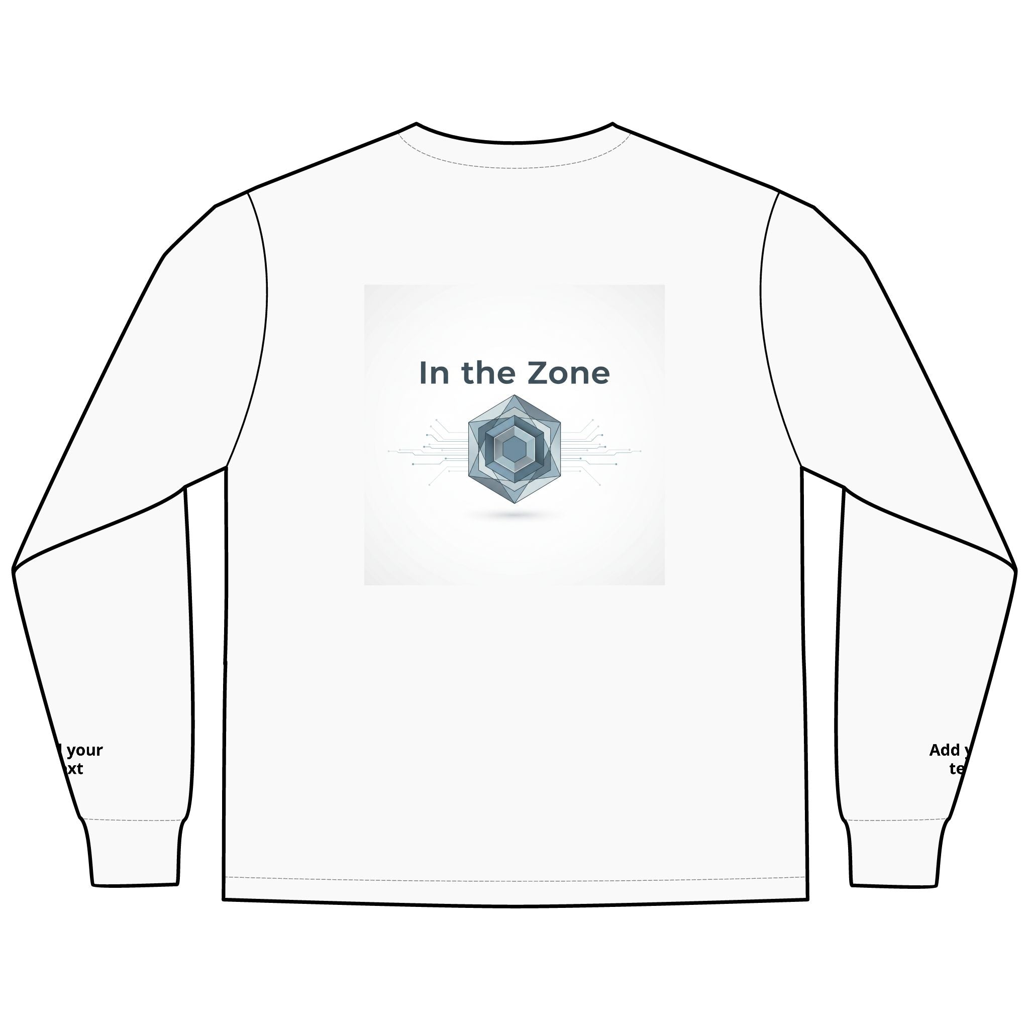 Long Sleeve Tee — "In the Zone" Geometric Tech Graphic