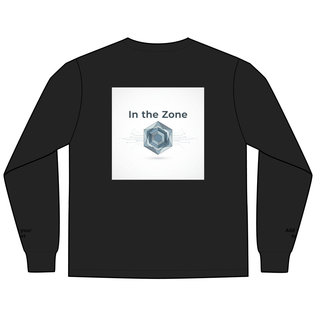 Long Sleeve Tee — "In the Zone" Geometric Tech Graphic