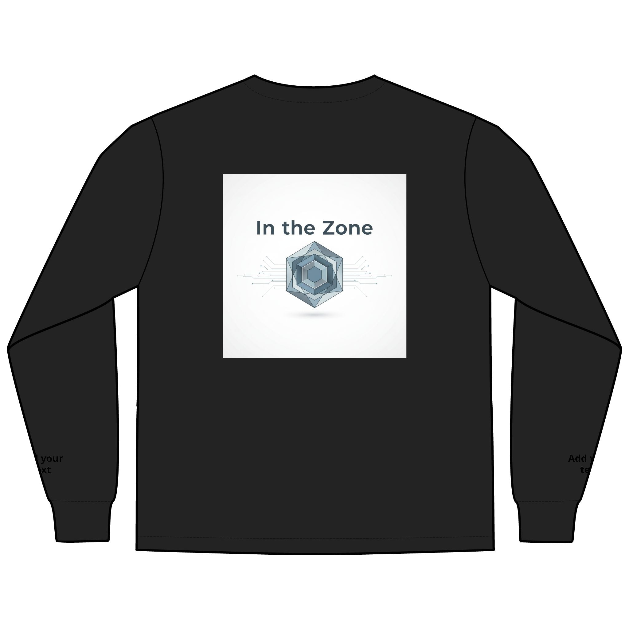 Long Sleeve Tee — "In the Zone" Geometric Tech Graphic