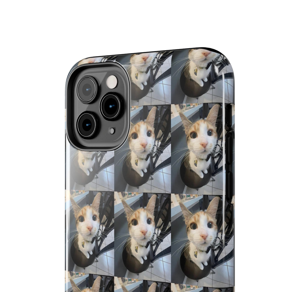 Custom Photo Cat Tough Phone Case — Personalized Grid Collage Protection