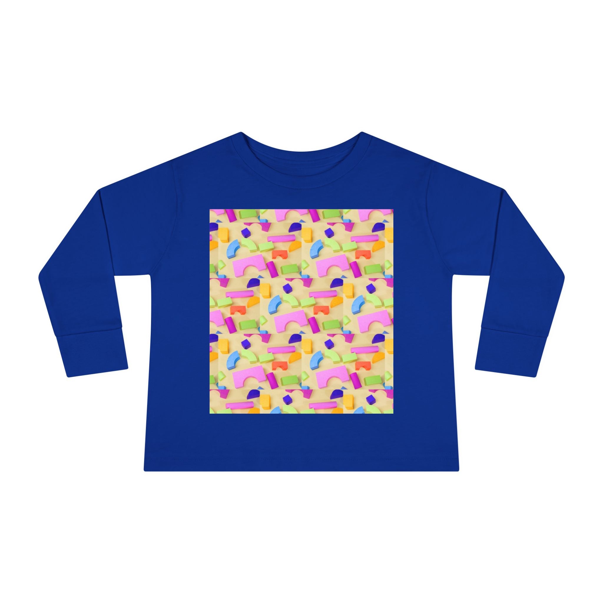 Toddler Long Sleeve Tee — Colorful Rainbow Confetti Pattern