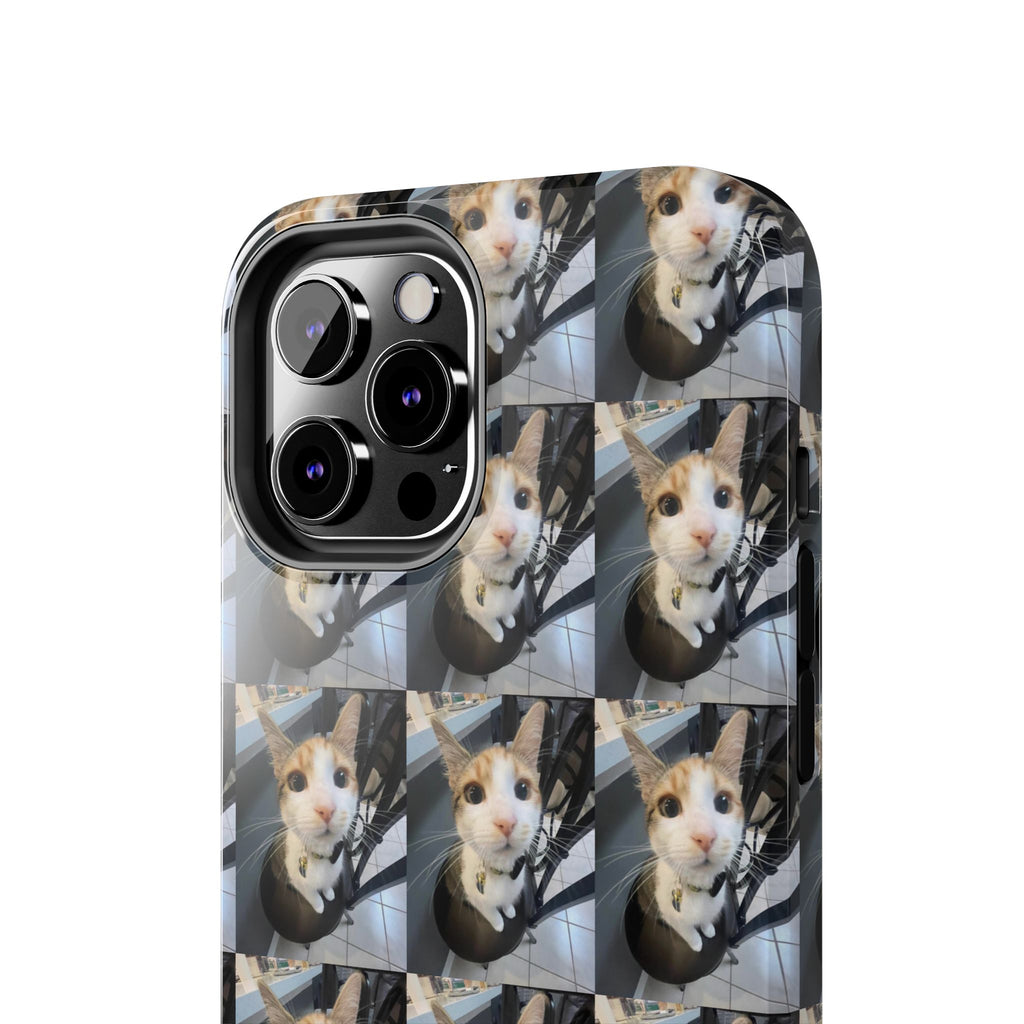 Custom Photo Cat Tough Phone Case — Personalized Grid Collage Protection