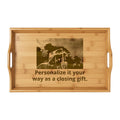 Engraved Bamboo Serving Tray — Personalized Realtor Closing Gift Tray