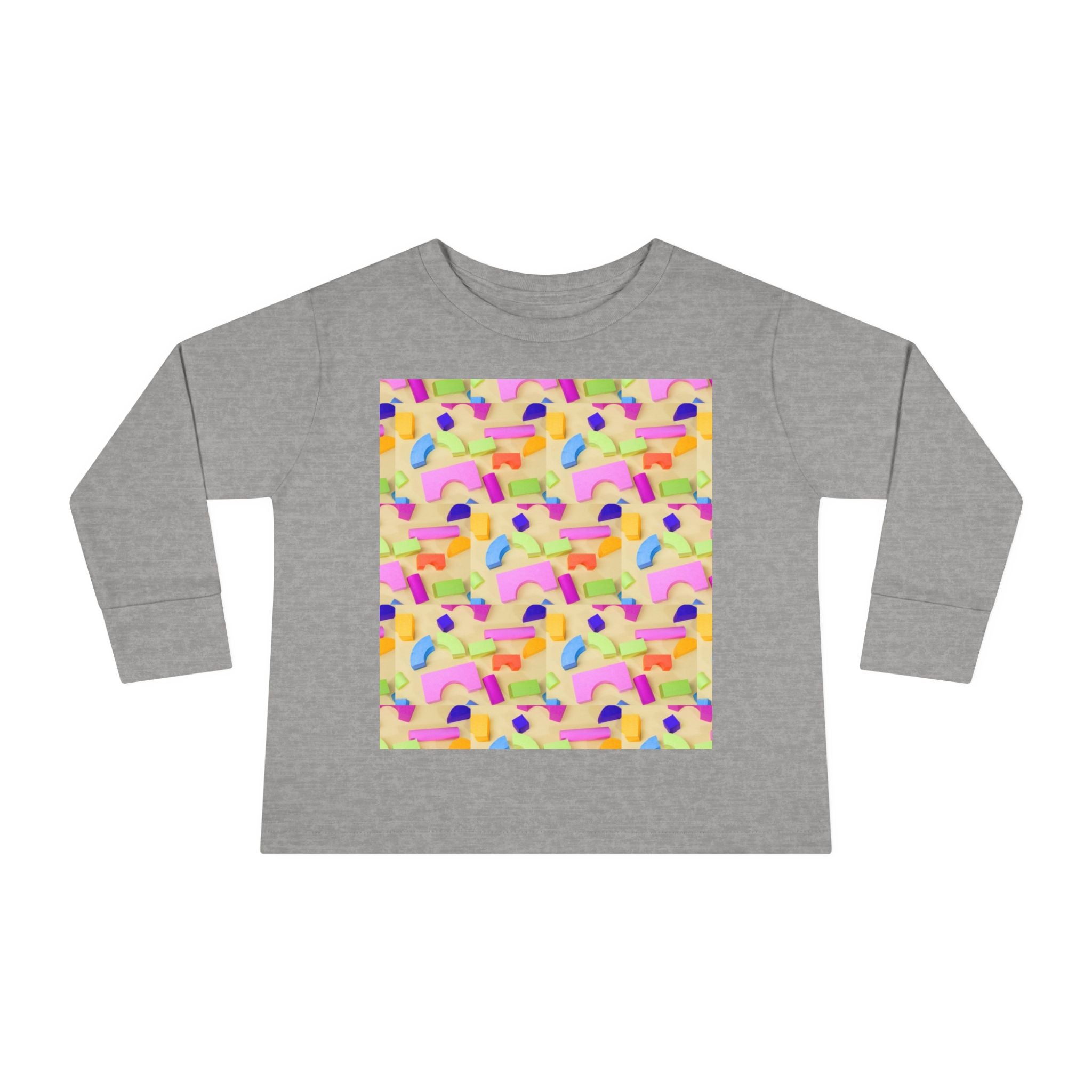 Toddler Long Sleeve Tee — Colorful Rainbow Confetti Pattern