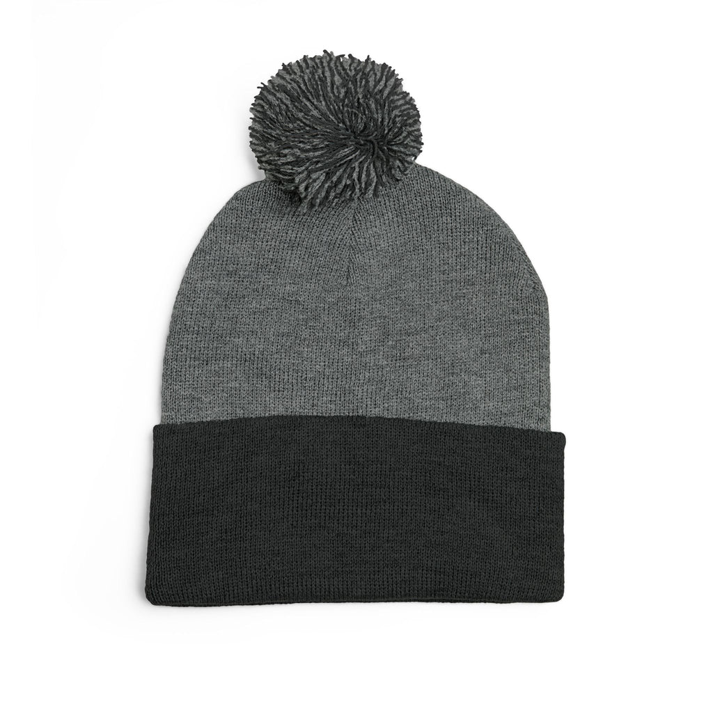 Embroidered Pom-Pom Knit Cap — Customizable Winter Beanie