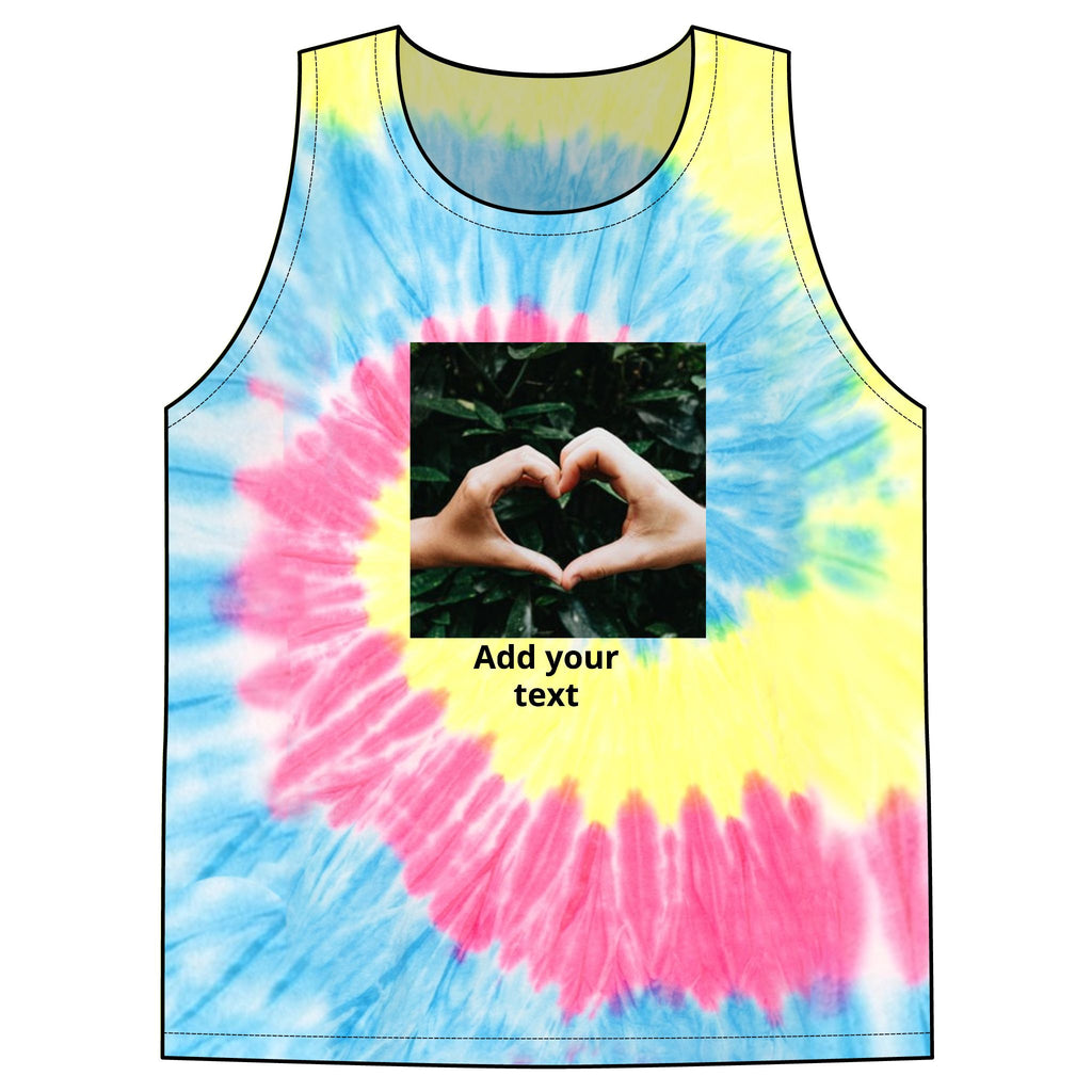 Custom Tie-Dye Tank Top — Personalized Photo & Text Summer Top