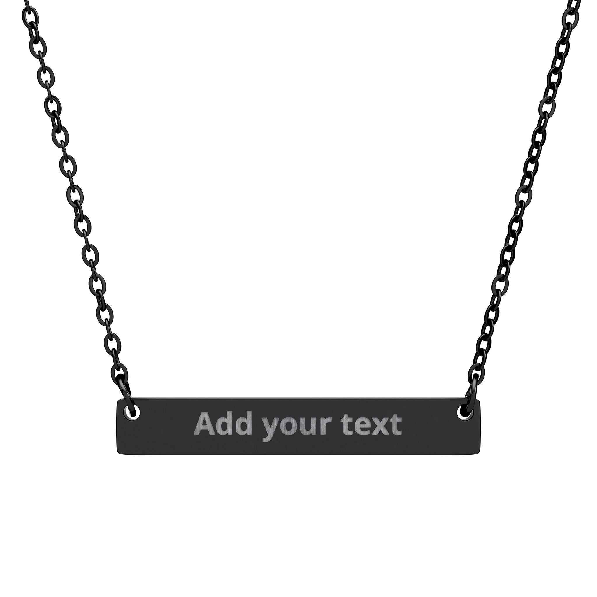 Engravable Horizontal Bar Necklace — Personalized Name & Message Necklace