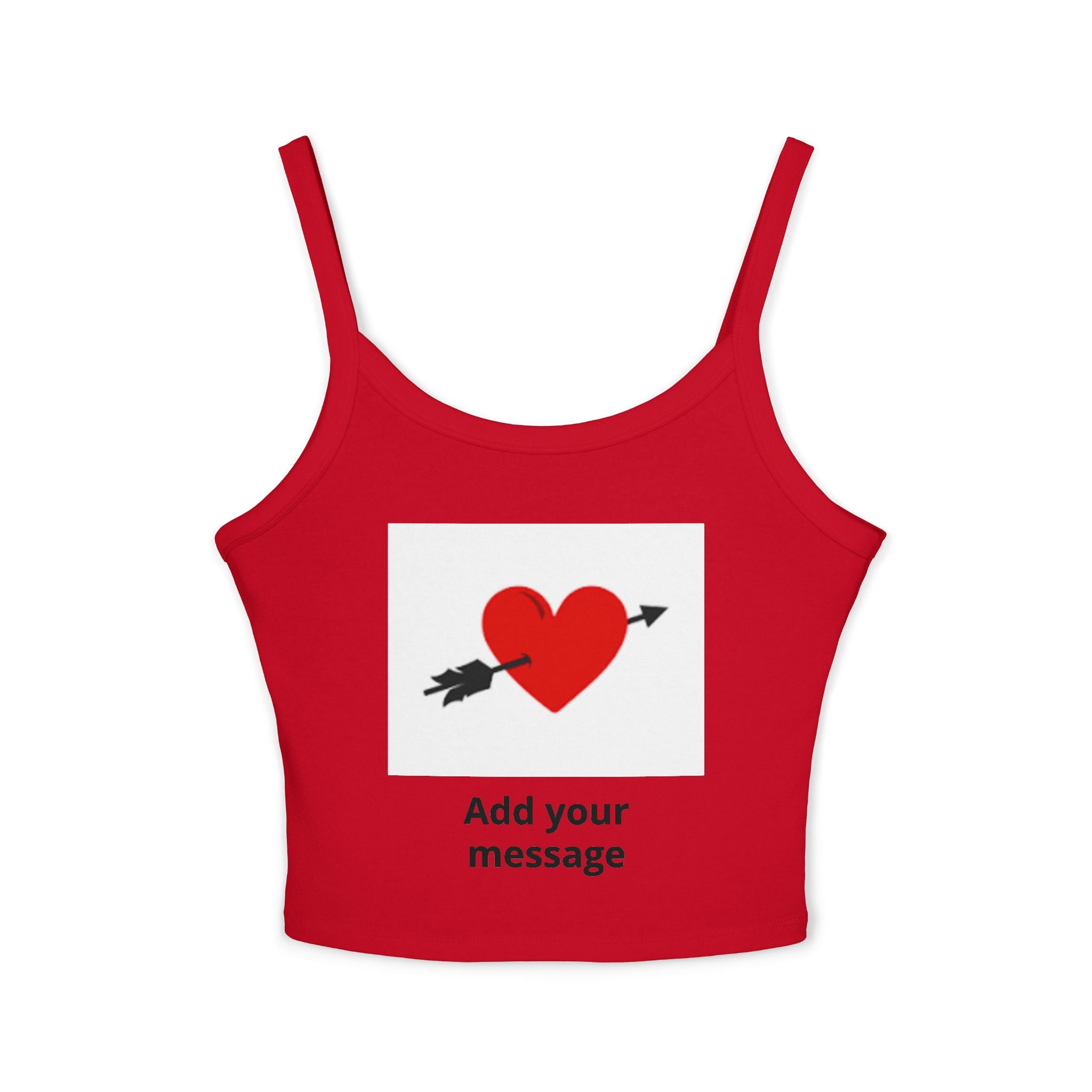 Heart Arrow Crop Tank — Personalized "Add your message" Valentine Top