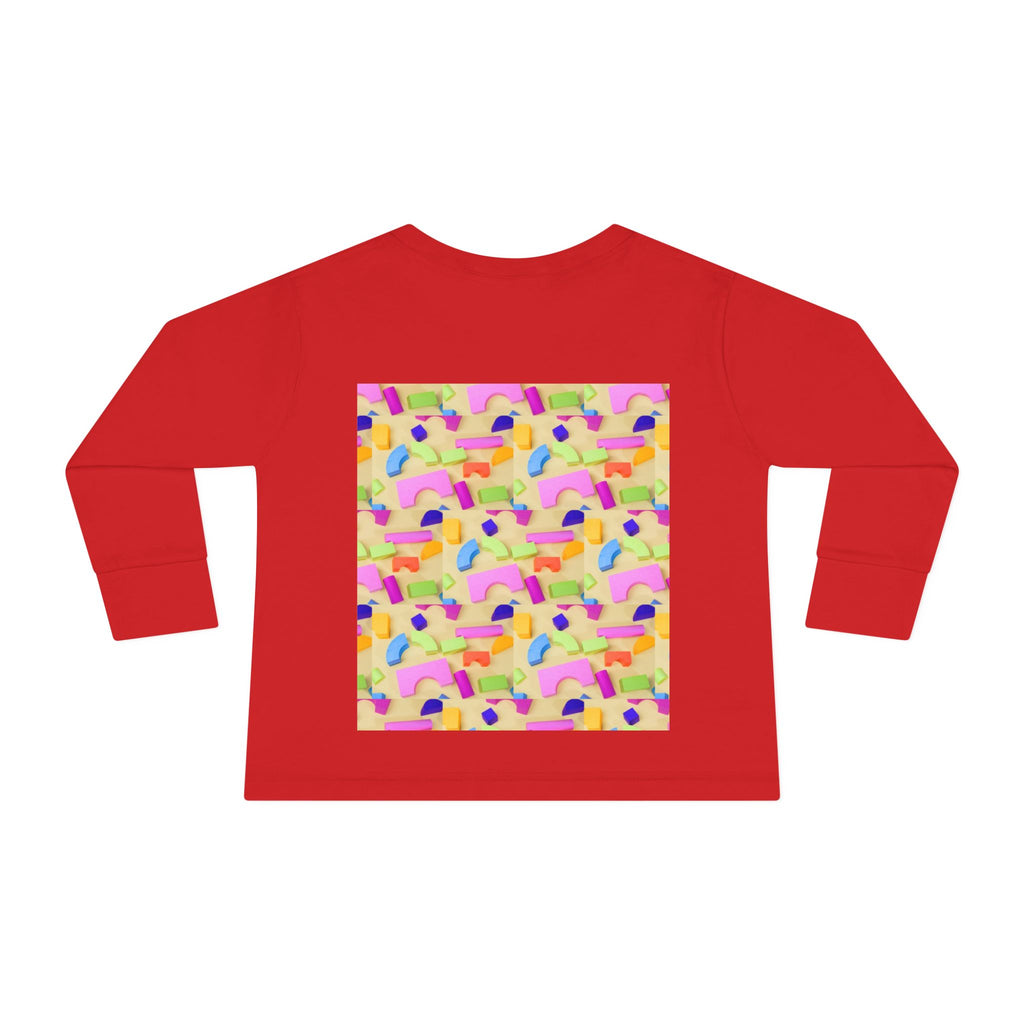 Toddler Long Sleeve Tee — Colorful Rainbow Confetti Pattern