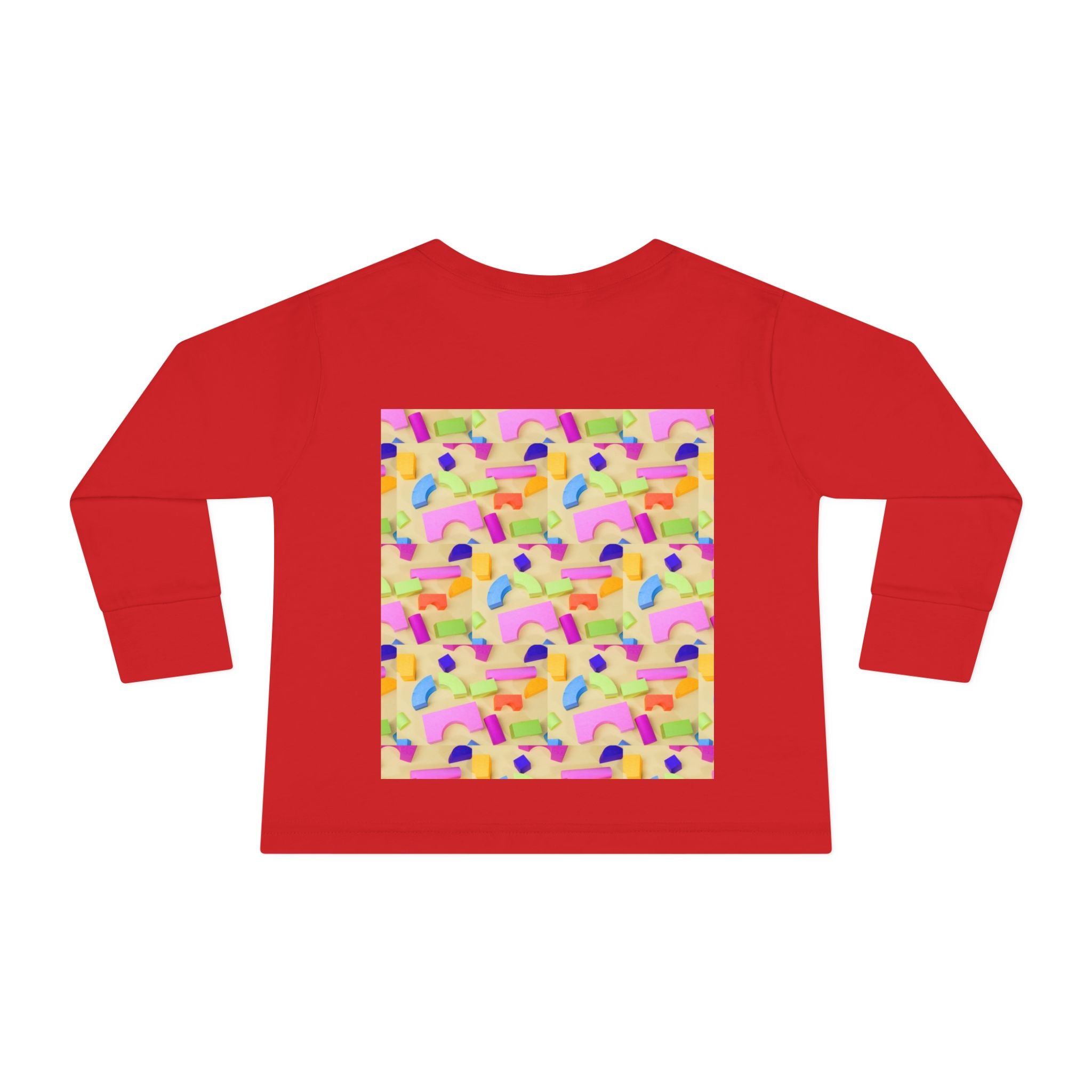 Toddler Long Sleeve Tee — Colorful Rainbow Confetti Pattern