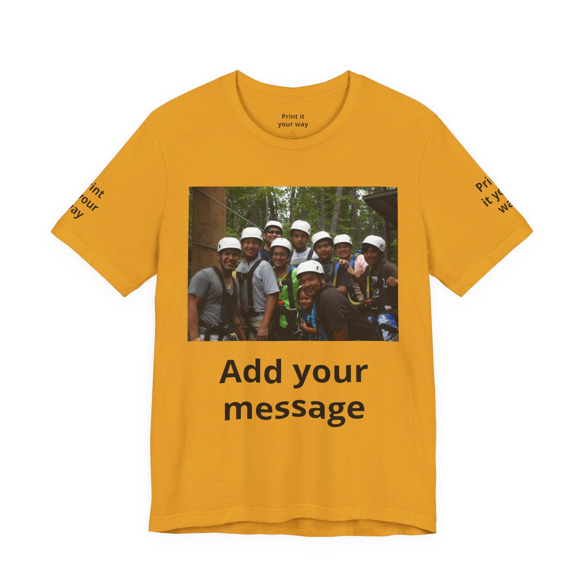 Custom Photo Tee — Add Your Message Personalized Group T-Shirt
